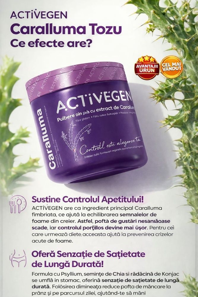 ACTIVEGEN detox pulbere din plante cu extract de caralluma vegan 150 gr  www.slimming-time-romania.com photo