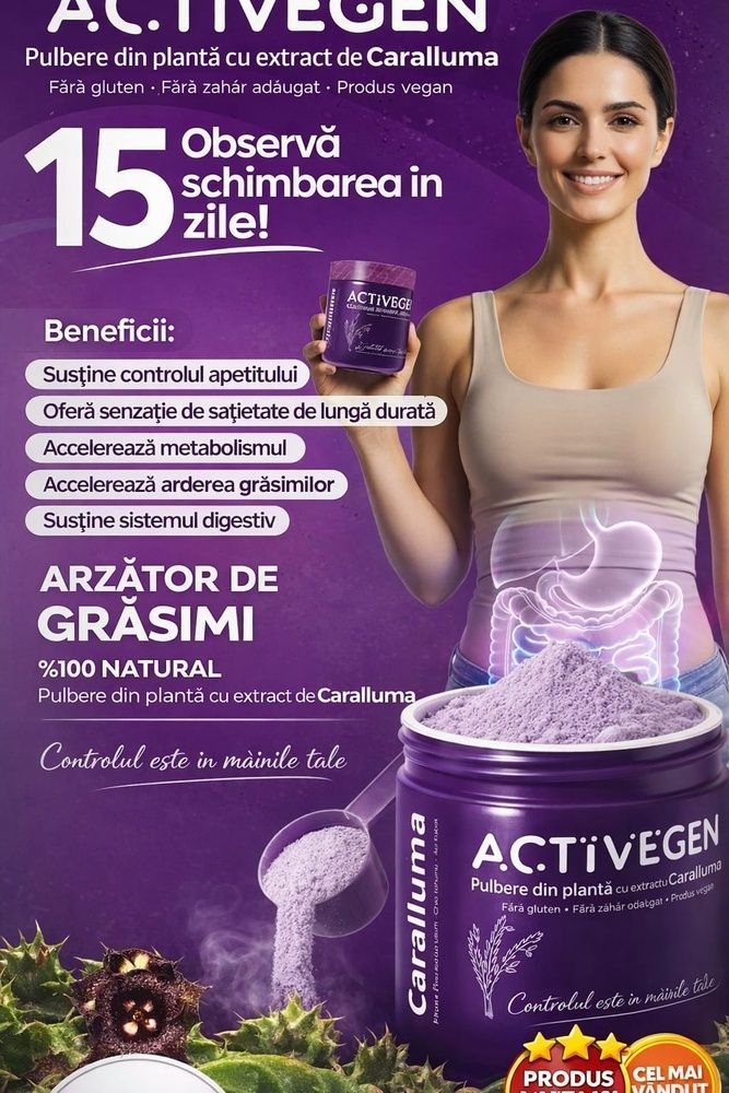 ACTIVEGEN detox pulbere din plante cu extract de caralluma vegan 150 gr  www.slimming-time-romania.com photo