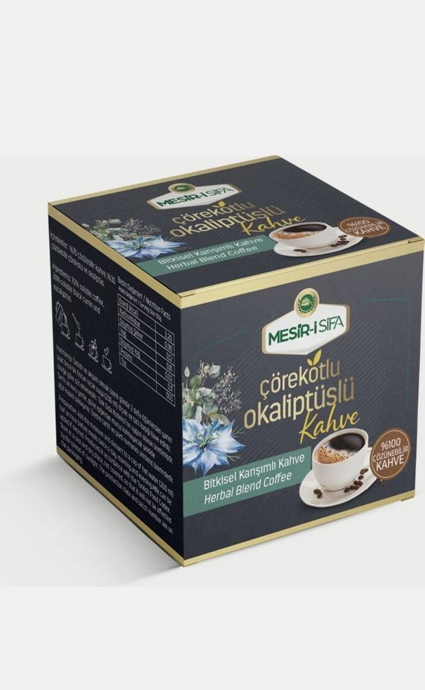 cafea solubila cu extract din chimen negru si eucaliptus 75 gr  cafea cu chimen negru si eukaliptus  photo