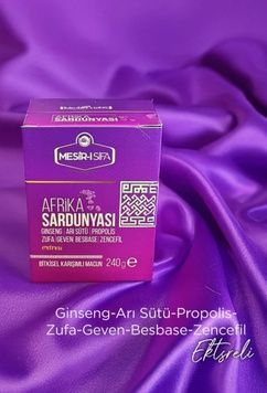 magiun muscata africana mixt pasta din plante naturala  cu extract din ginseng ,laptisor de matca,propolis,isop,astragalus,besbase,ghimbir 240 gr  muscata africana  photo